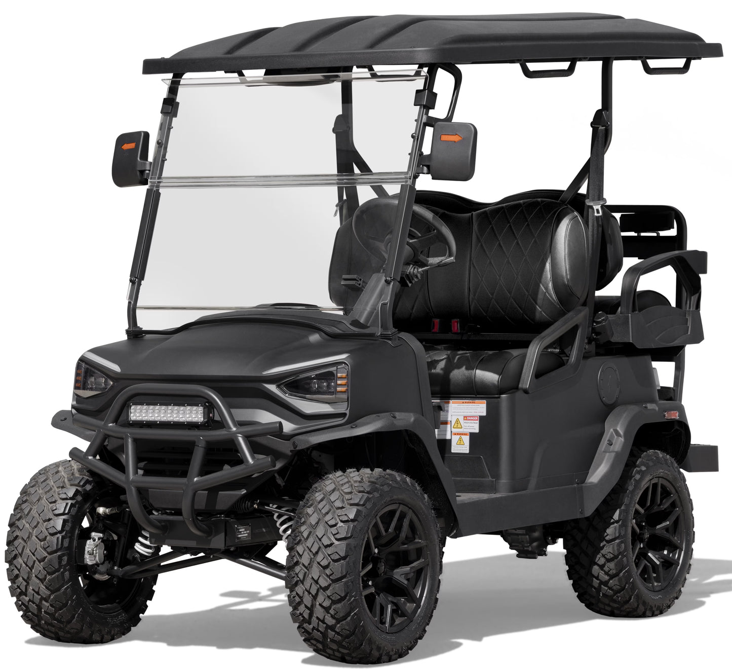 CGC2 51.2V Electric Utility Golf Cart, 4-Seater Vehicle Up to 20 MPH & 40 Miles Range, 5kW Motor, LCD Display & Rear Storage, Ages 16 and Up, Matte Black