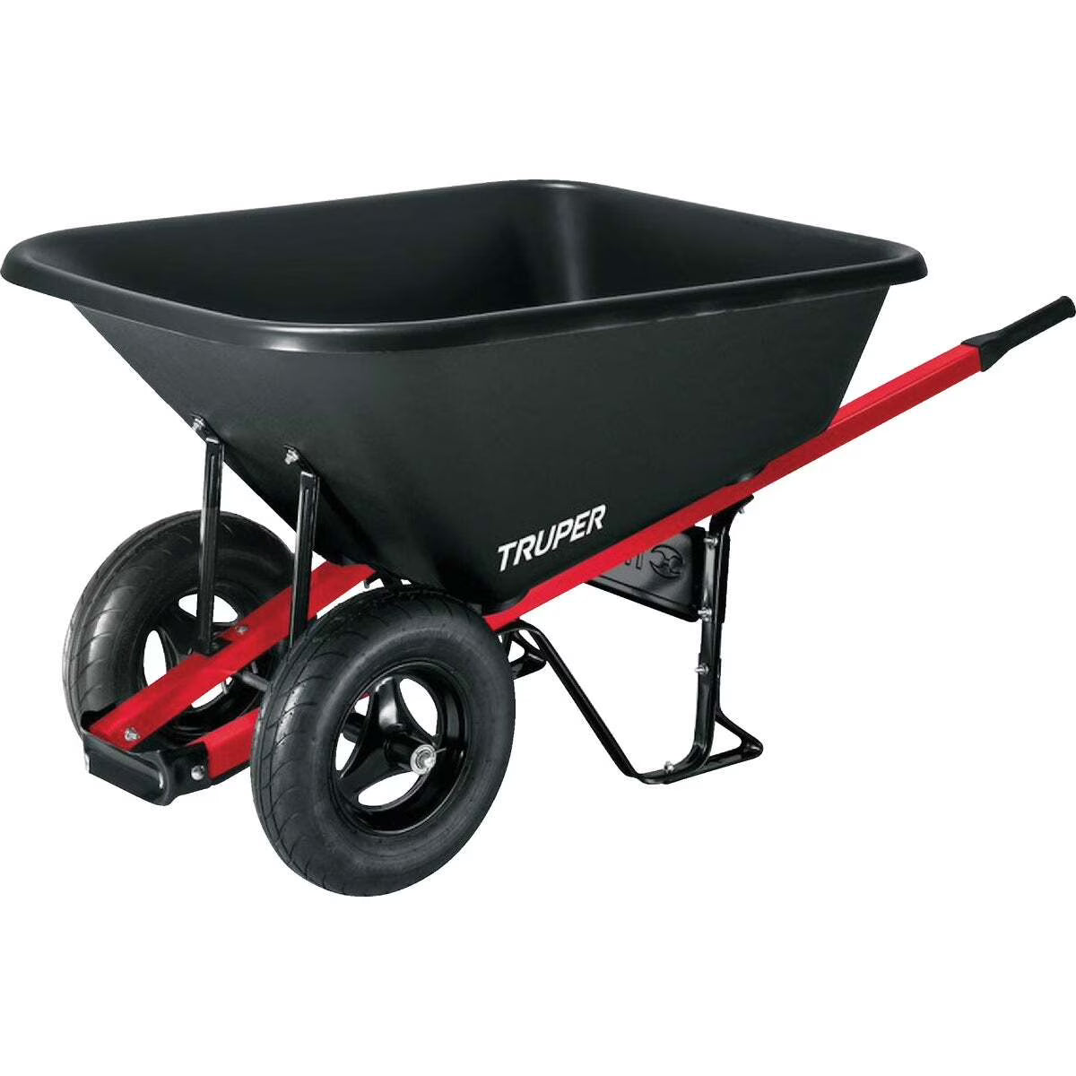 HERRAMIENTAS 8 cu ft / 300 lb Capacity Duas Poly Wheelbarrow with Wood Handle