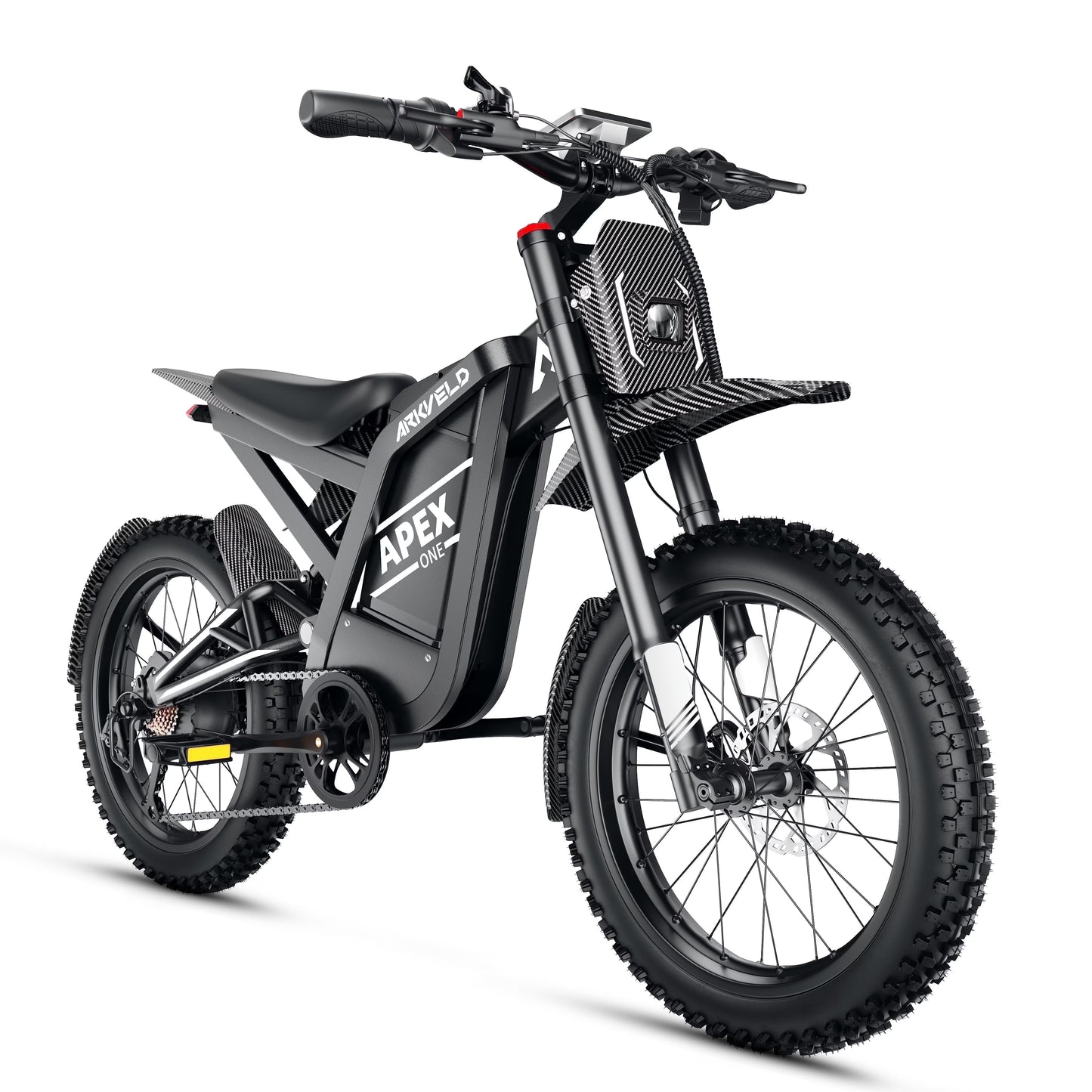 Electric Bike for Adults, Peak-3000W, Max 40MPH and 80Miles Electric Motorcycle,25" Fat Tire Dirt Bike, APEX1 7-Speed E-BikeWhite