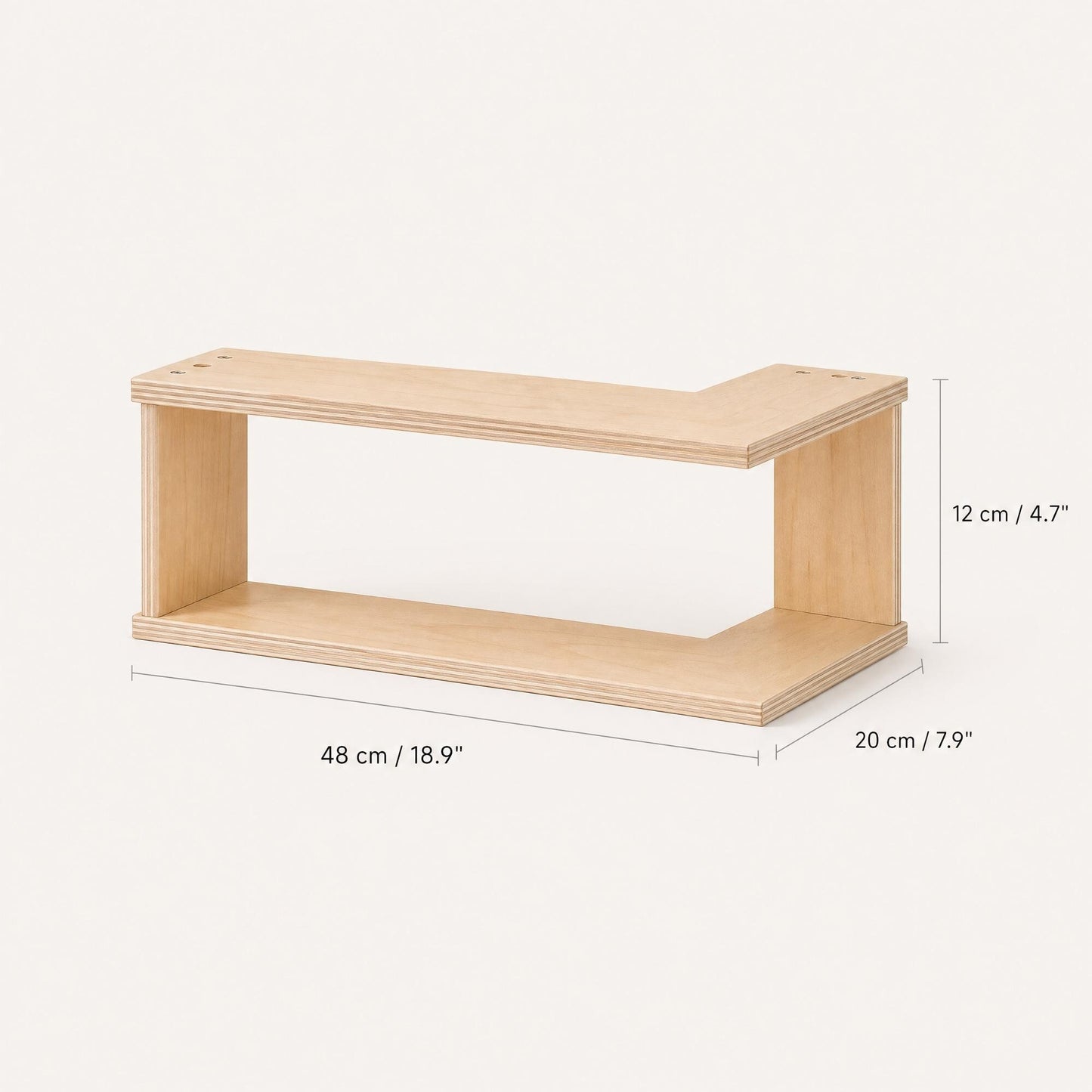 Corner Floating Wood Shelf – Wall Mounted Display Rack for Plants and Ornaments