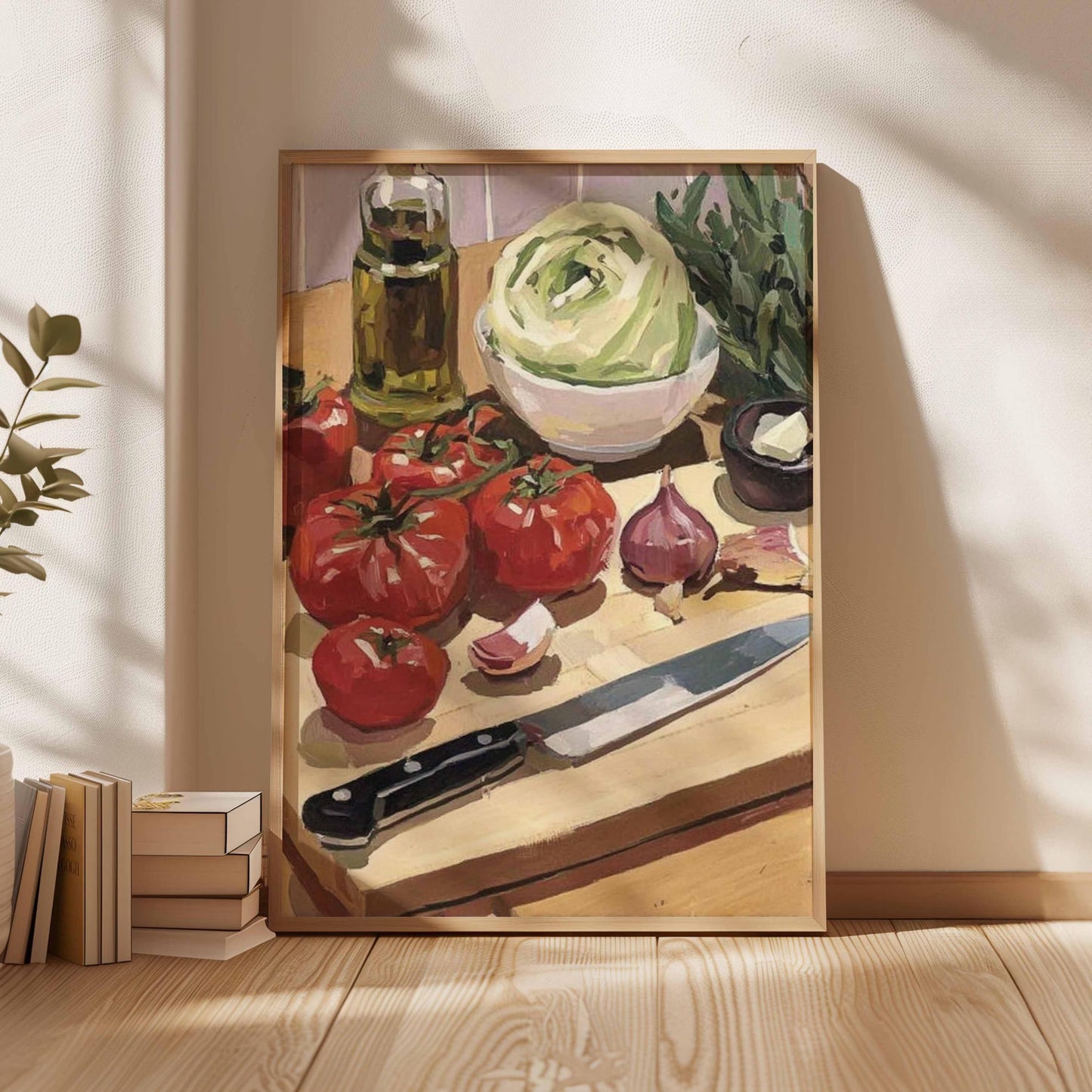 Tomato Still Life Art Print Rustic Kitchen Wall Decor
