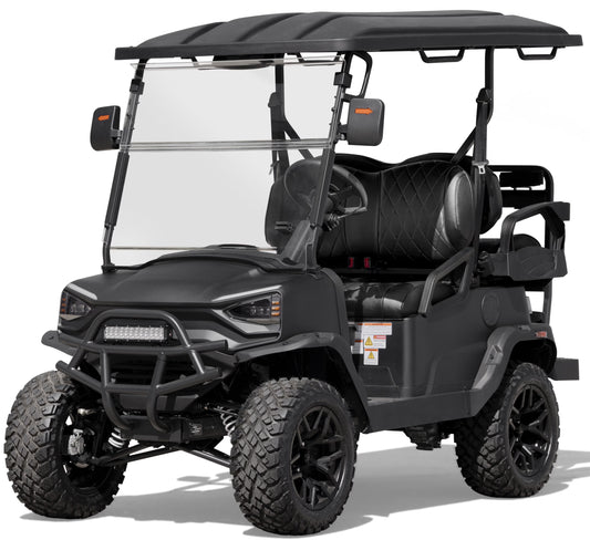 CGC2 51.2V Electric Utility Golf Cart, 4-Seater Vehicle Up to 20 MPH & 40 Miles Range, 5kW Motor, LCD Display & Rear Storage, Ages 16 and Up, Matte Black