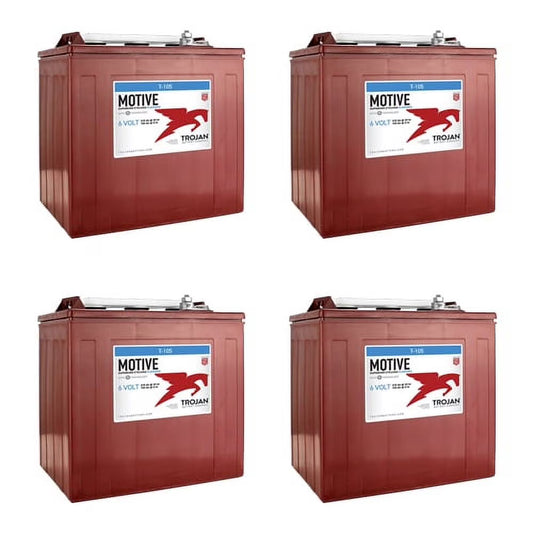 T-105 C 6V 225Ah Deep Cycle Golf Cart Batteries (Pack of 4)