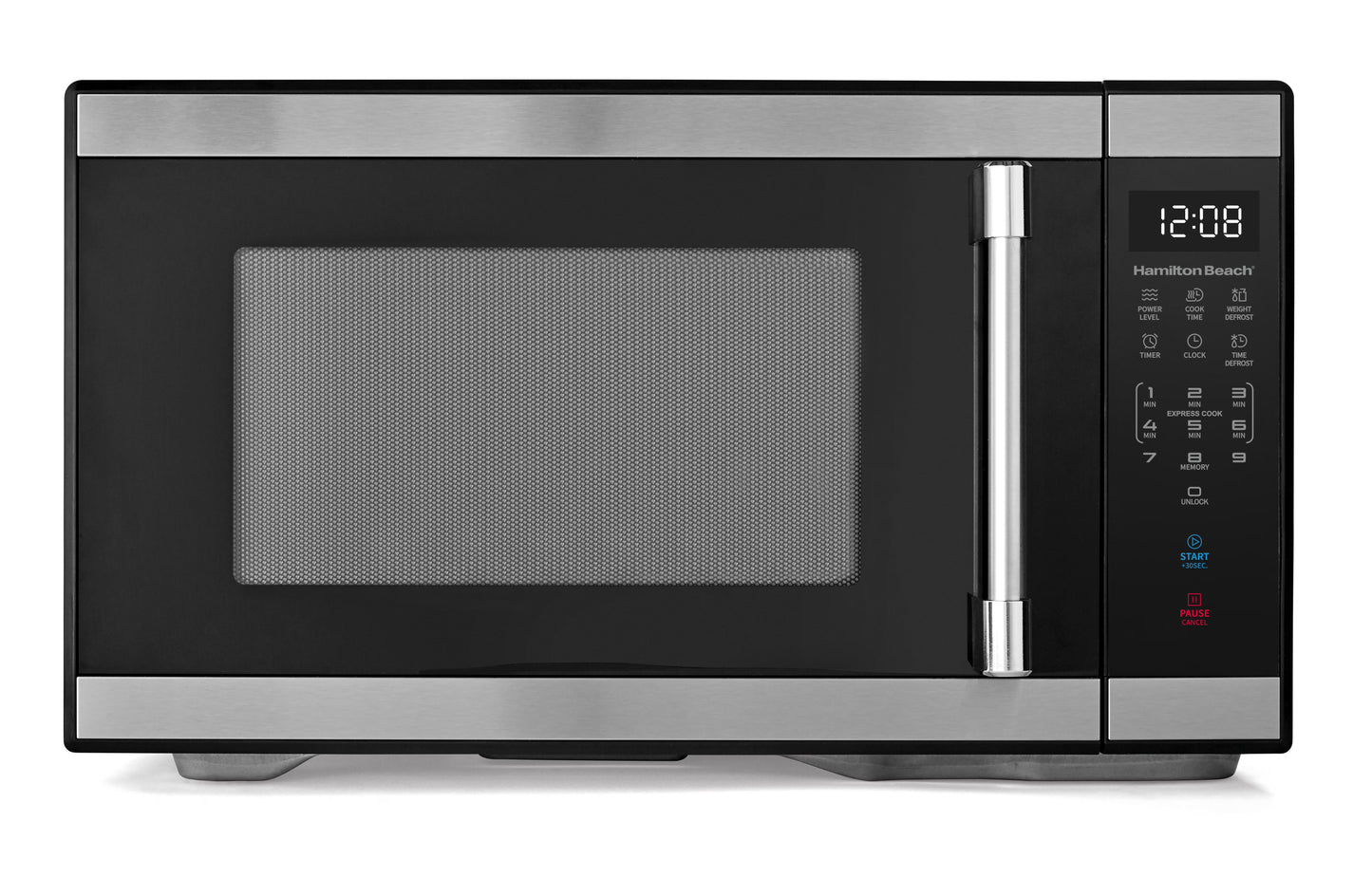 1.1 cu ft Countertop Microwave Oven, Black and Stainless Steel