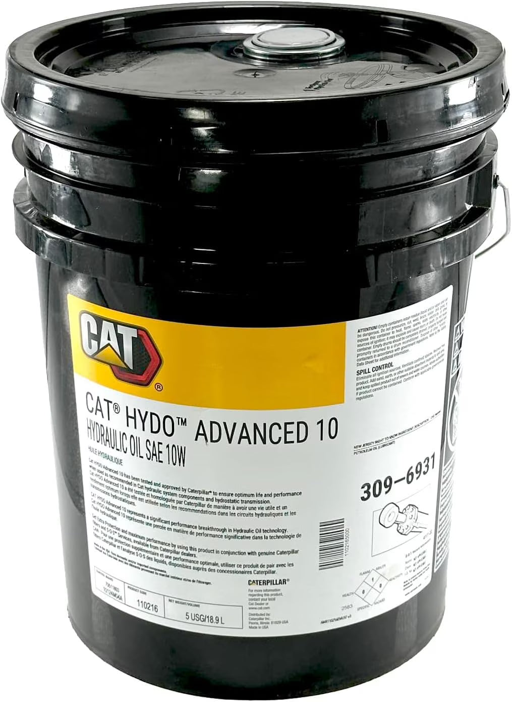 309-6931 HYDO Advanced 10 Hydraulic Oil, SAE 10W | 5 Gallons