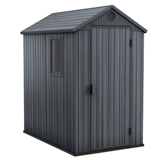 4' x 6' Outdoor Garden Tool Storage Shed w/ Window, Graphite
