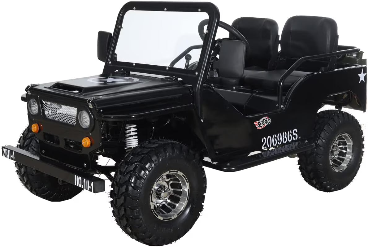 125cc Jeep Go Kart, 3-Speed Semi-Automatic Transmission w/Reverse, Big 18" Aluminum Rim Wheels