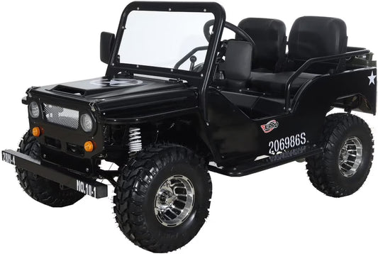 125cc Jeep Go Kart, 3-Speed Semi-Automatic Transmission w/Reverse, Big 18" Aluminum Rim Wheels