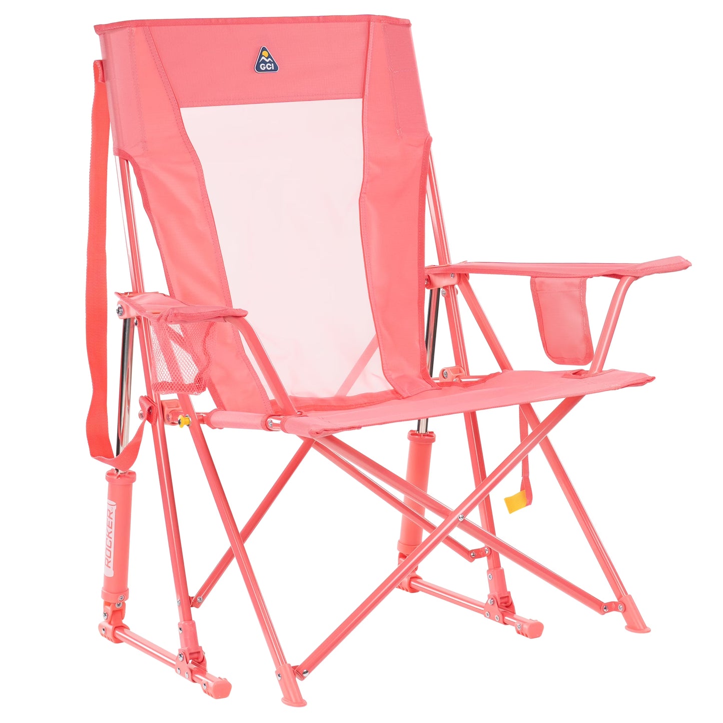 Comfort Pro Rocker Foldable Rocking Camp Chair, Blush
