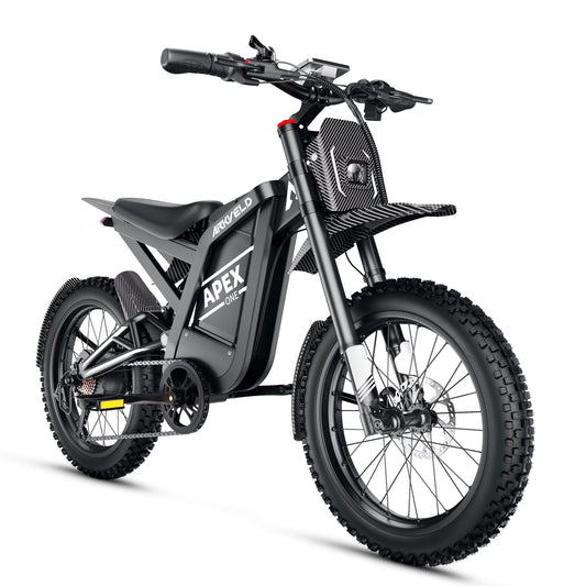 Electric Bike for Adults, Peak-3000W, Max 40MPH and 80Miles Electric Motorcycle,25" Fat Tire Dirt Bike, APEX1 7-Speed E-Bike，White