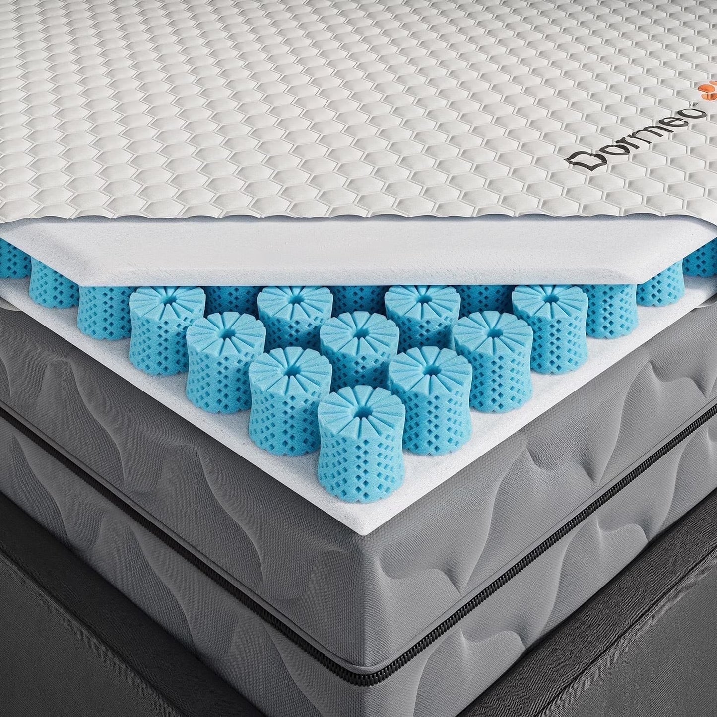Premium Mattress Topper Queen Bed Cooling Mattress Pad with Octaspring Technology