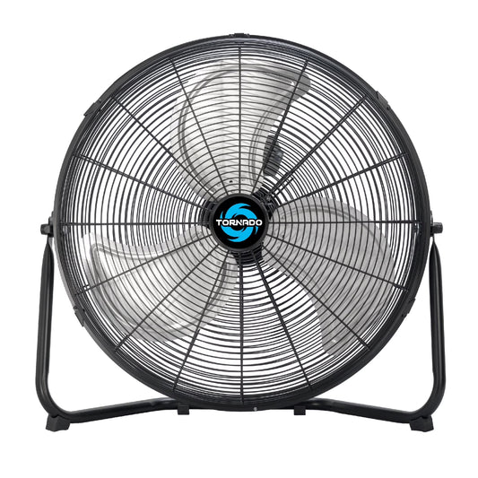 20 Inch High Velocity Metal Floor Fan, 3-Speed Powerful Cooling for Industrial, Commercial, and Home Spaces, 120Tilt, 6.0 FT Cord - UL safety Listed, Black