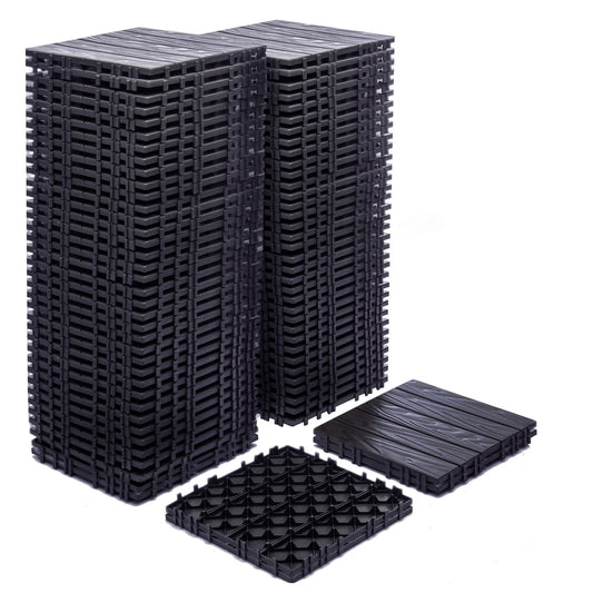 76-Pack Plastic Interlocking Deck Tiles - 68.80 Sq.Ft Outdoor Plastic Flooring Super Durable & Waterproof All-Weather Indoor/Outdoor