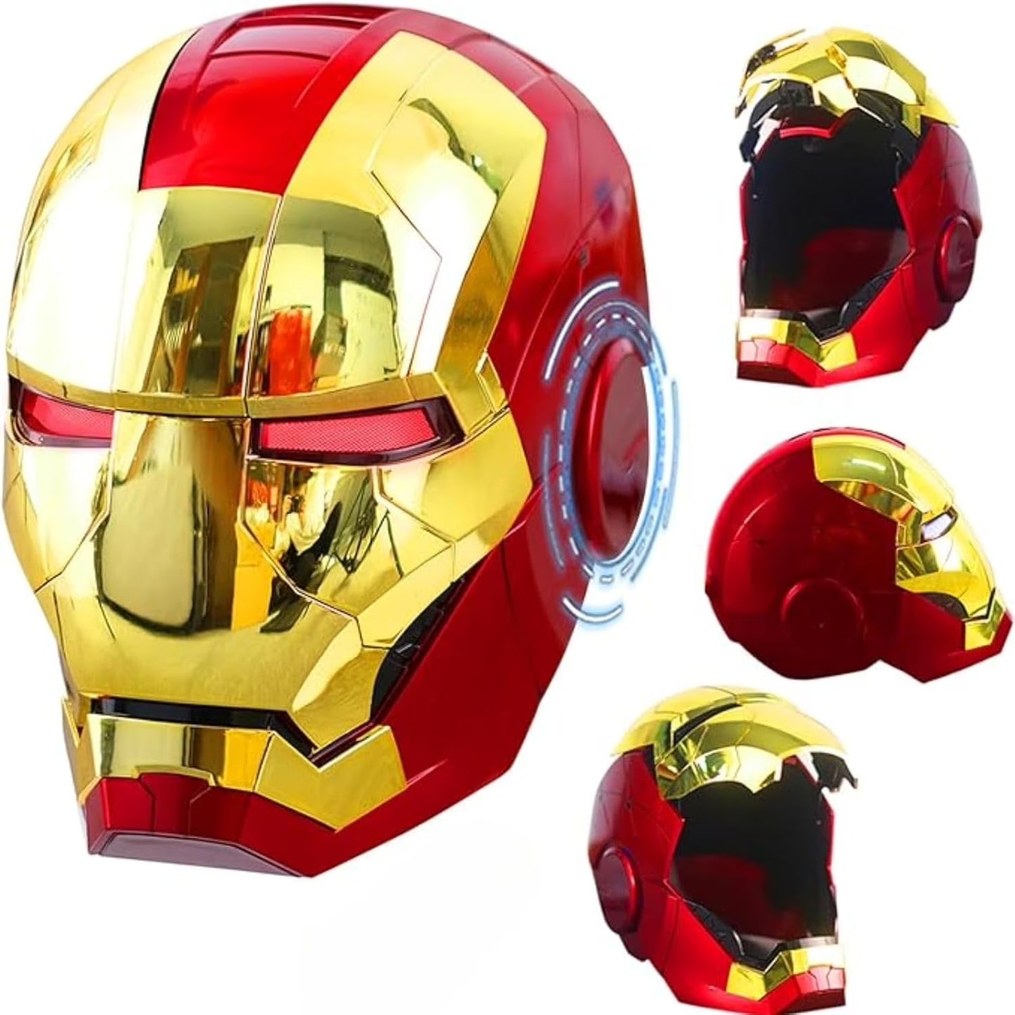 Iron-HeroMan Helmet, New Iron-superhero Mask with Jarvis Voice & Remote&Touch Controlled Open/Close, Collectible Real-life,Superhero Mask for Halloween Costume Christmas Birthday Cosplay Party