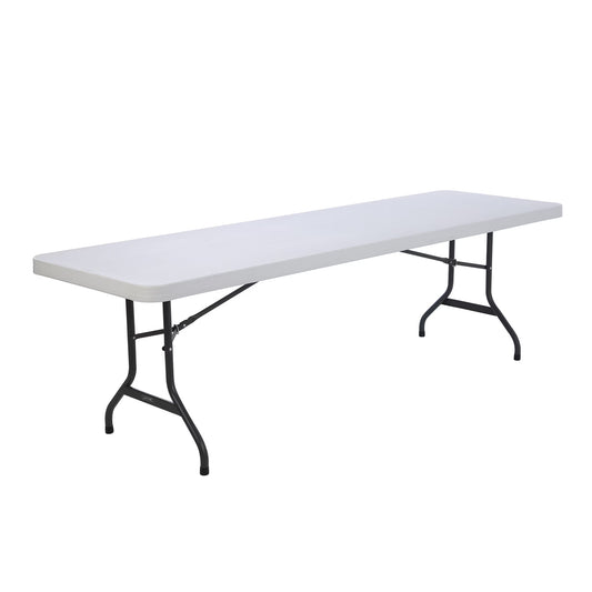 8-Foot Commercial Grade Folding Table, White Granite (22980)