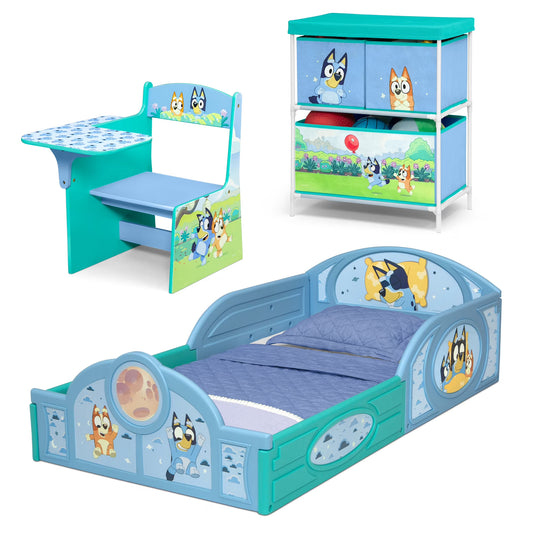 Bluey 3-Piece Toddler Bedroom Set by, Blue