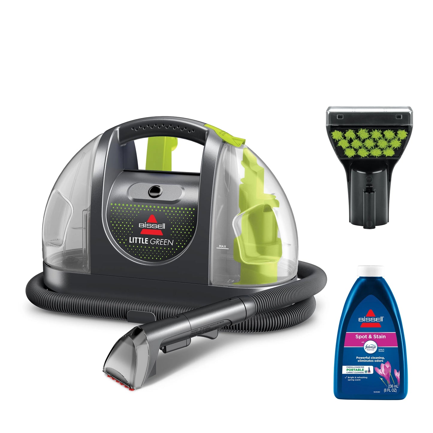 Little Green Portable Deep Cleaner, for Carpet, Upholstery, and Auto, Lightweight, Strong Suction, Large Tank Capacity, 3369, Green