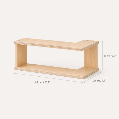 Corner Floating Wood Shelf – Wall Mounted Display Rack for Plants and Ornaments