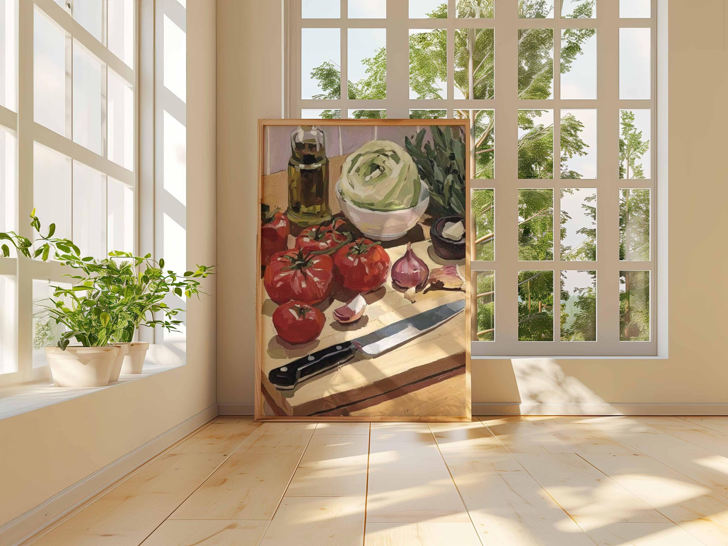 Tomato Still Life Art Print Rustic Kitchen Wall Decor