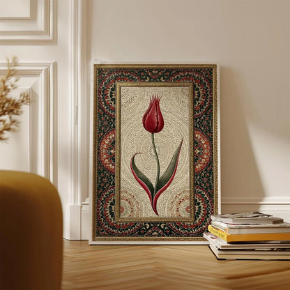 Ottoman Tulip Poster, Islamic Floral Wall Art, Turkish Tulip Print, Mosque Decor