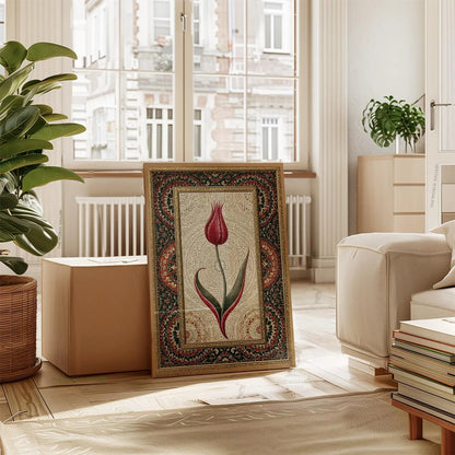 Ottoman Tulip Poster, Islamic Floral Wall Art, Turkish Tulip Print, Mosque Decor