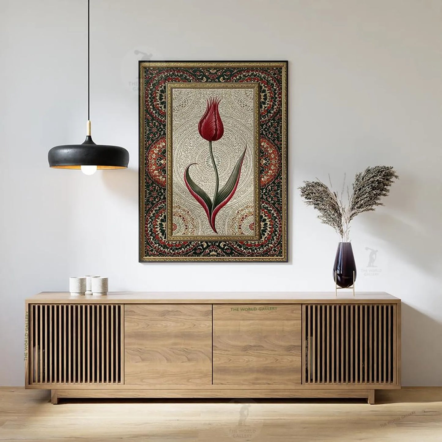 Ottoman Tulip Poster, Islamic Floral Wall Art, Turkish Tulip Print, Mosque Decor