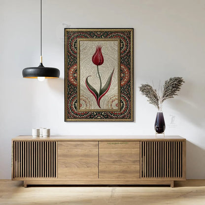 Ottoman Tulip Poster, Islamic Floral Wall Art, Turkish Tulip Print, Mosque Decor