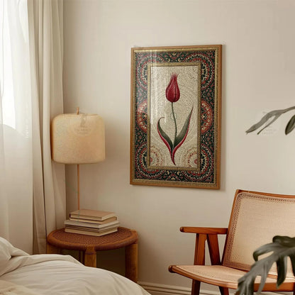 Ottoman Tulip Poster, Islamic Floral Wall Art, Turkish Tulip Print, Mosque Decor